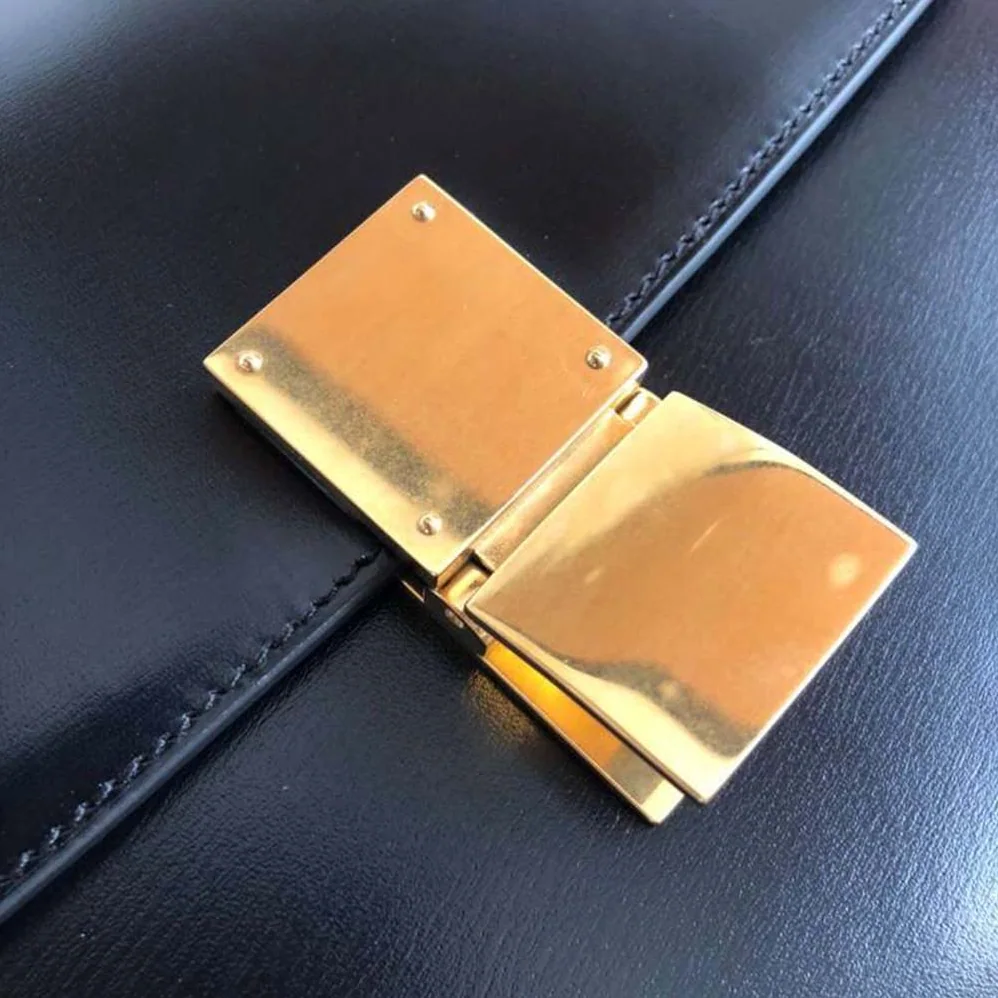 Celine Small Classic Bag in Box Calfskin Leather for Women in Black