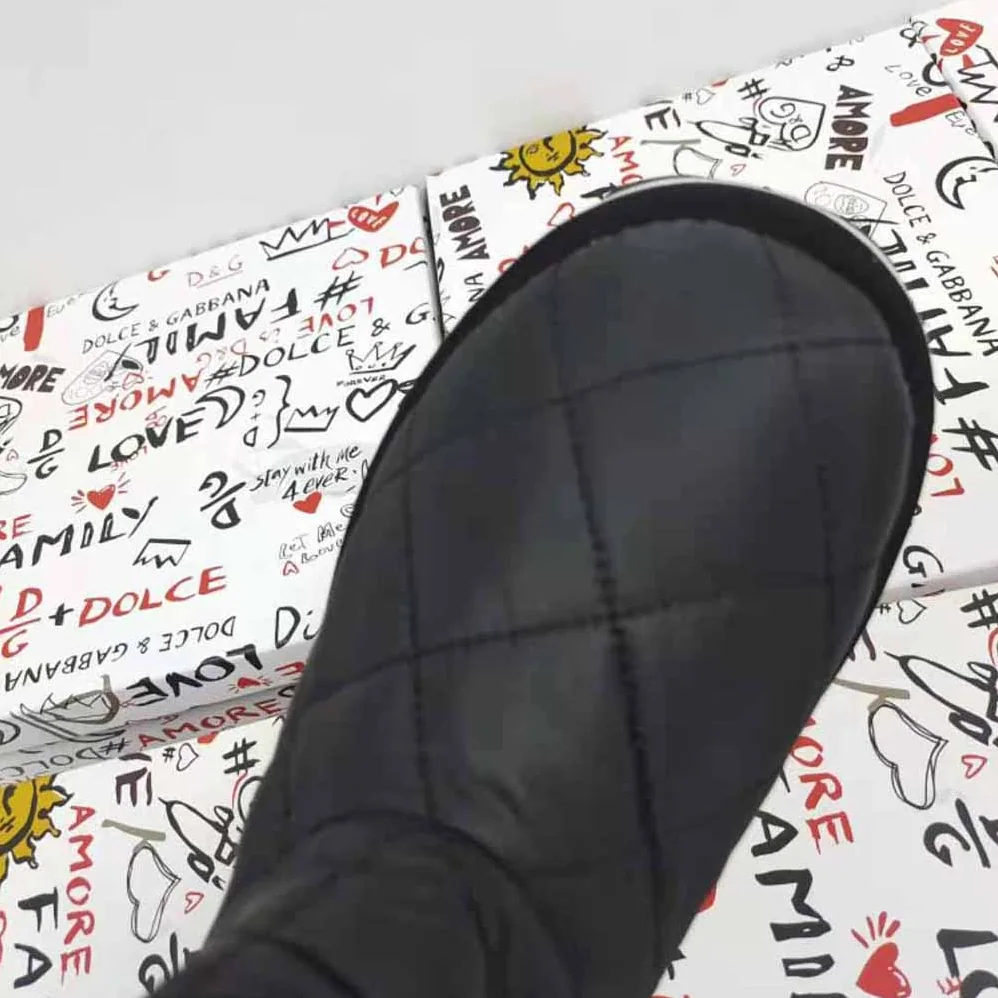 Dolce Gabbana D&G Nylon Ankle Boots with DG Logo for Women in Black