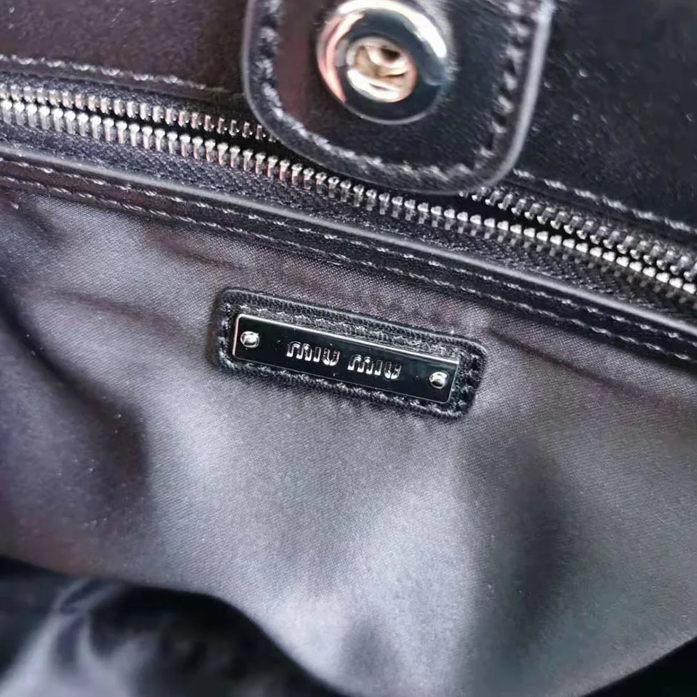 Miu Miu Miu Crystal Cloqué Nappa Leather Handbag for Women in Black Miu Miu Miu Crystal Cloqué Nappa Leather Handbag for Women in Black