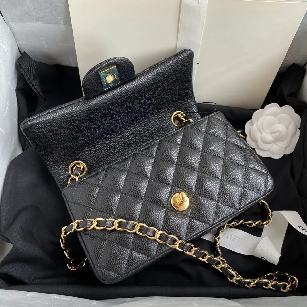 Chanel Classic Flap Bag Small Crossbody in Black Gold Hardware Chanel Classic Flap Bag Small Crossbody in Black Gold Hardware