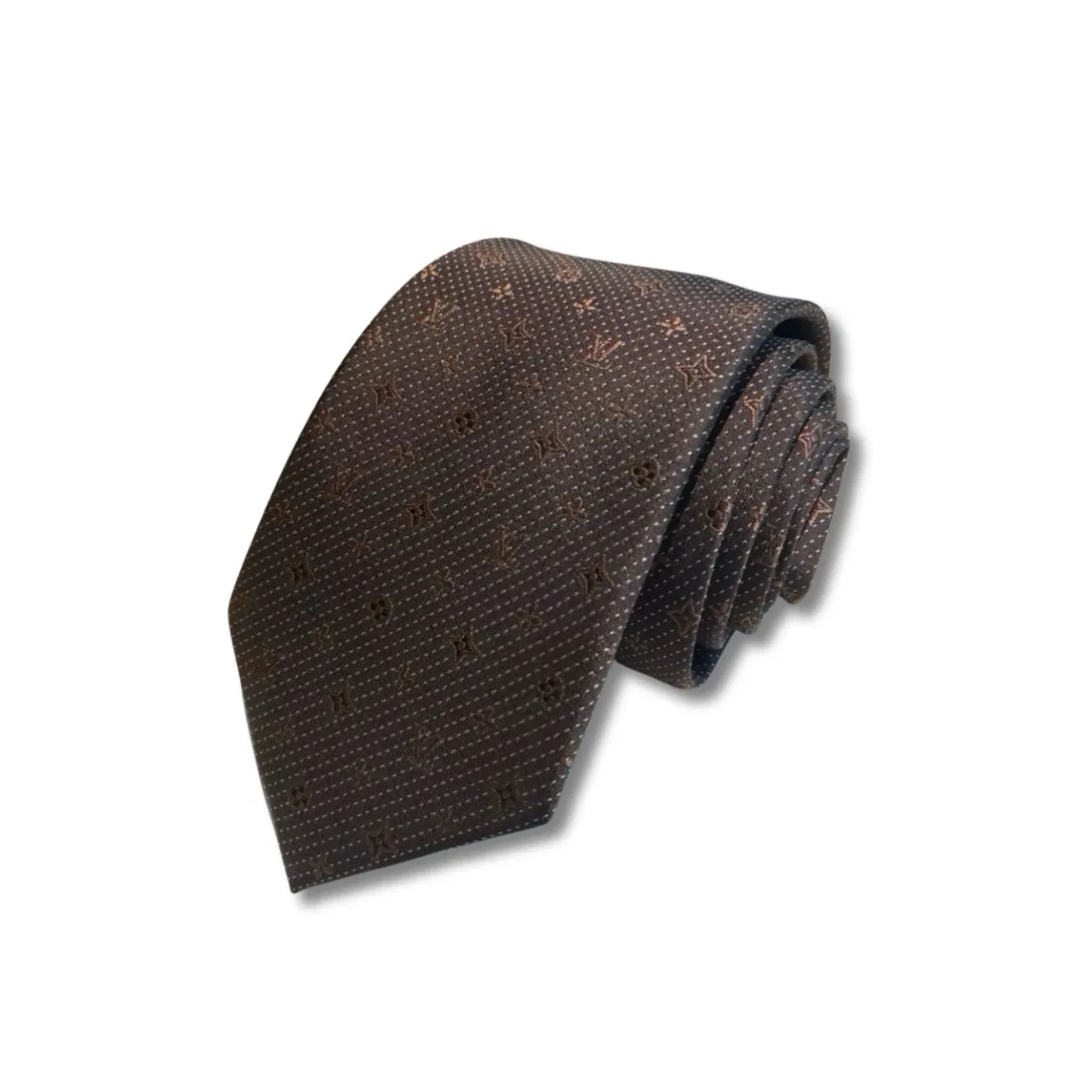 Louis Vuitton Monogram Silk Tie Deep Brown Louis Vuitton Monogram Silk Tie Deep Brown