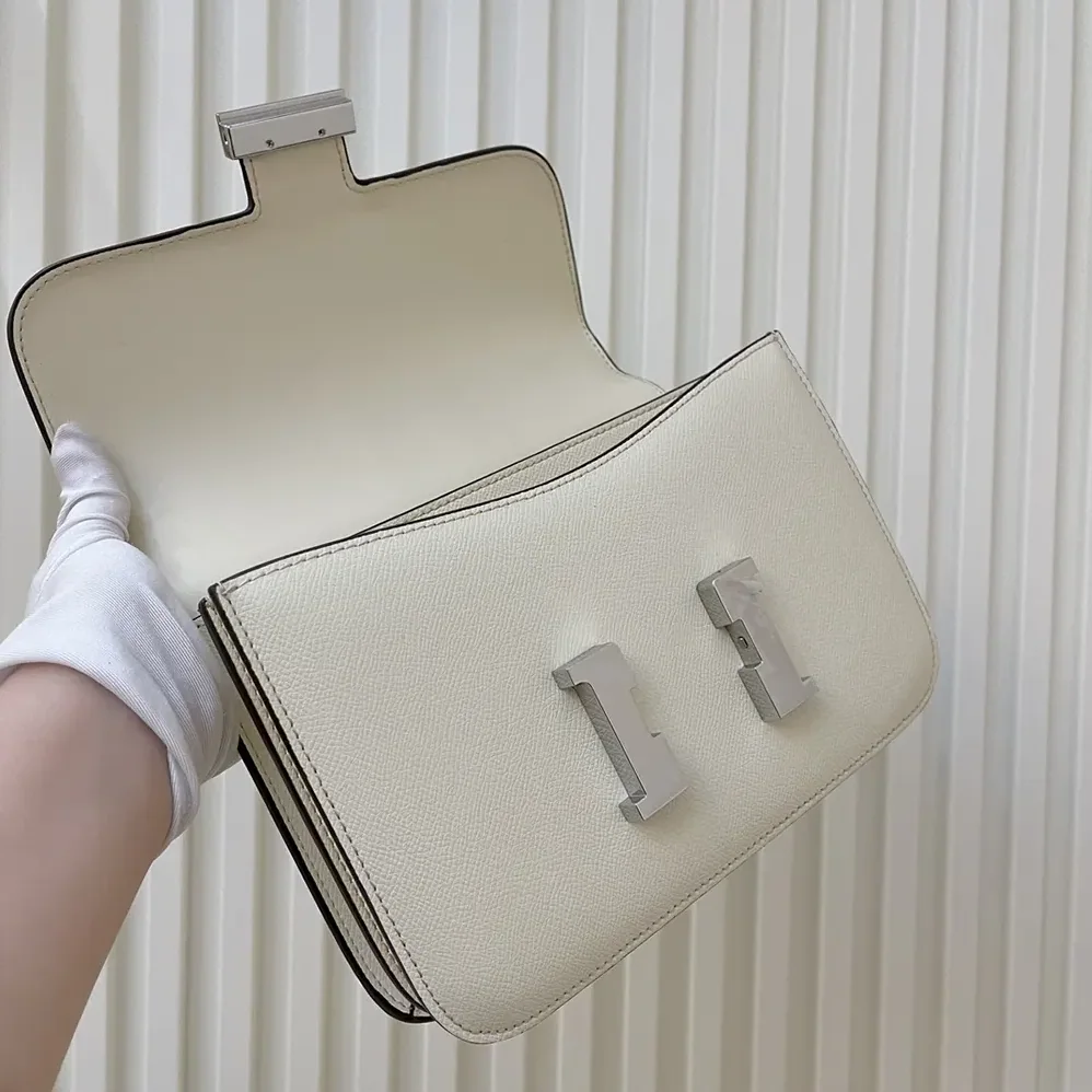 Hermes Constance 24 Bag Epsom Leather for Women in White/Silver