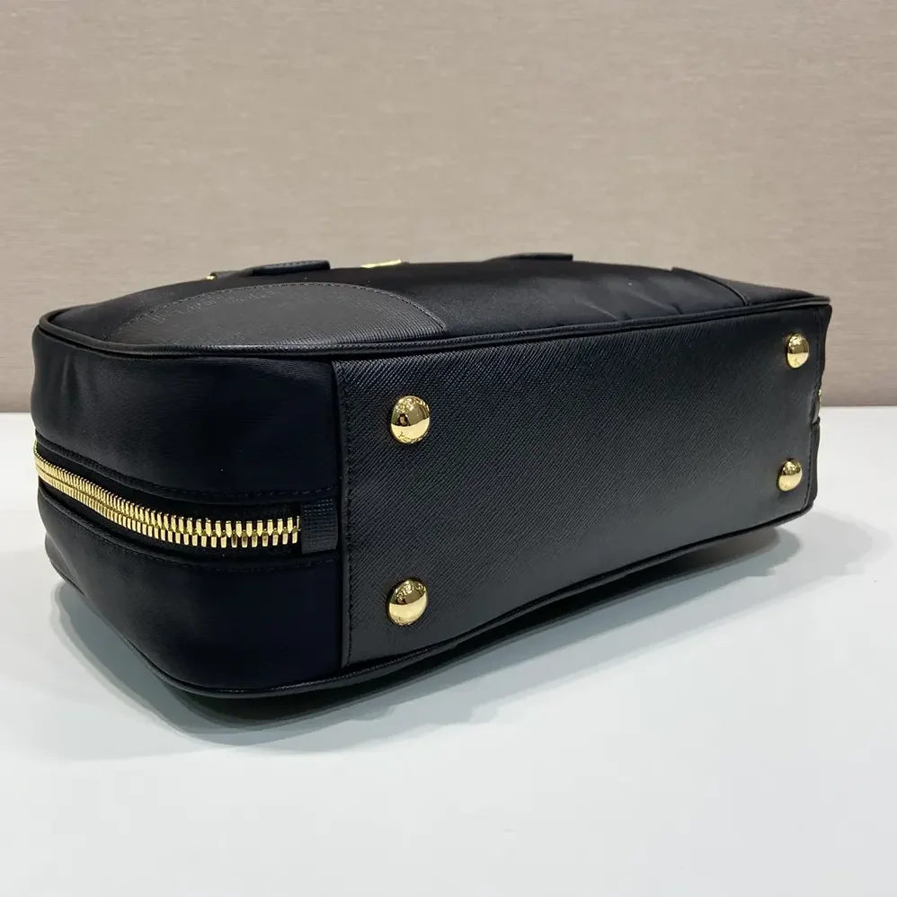 Prada Re-Edition 1978 Medium Re-Nylon and Saffiano Leather Two-handle Bag for Women in Black
