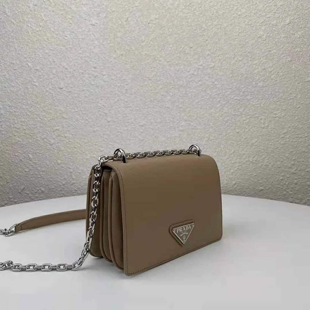Prada Nylon and Saffiano Leather Shoulder Bag for Women in Pink