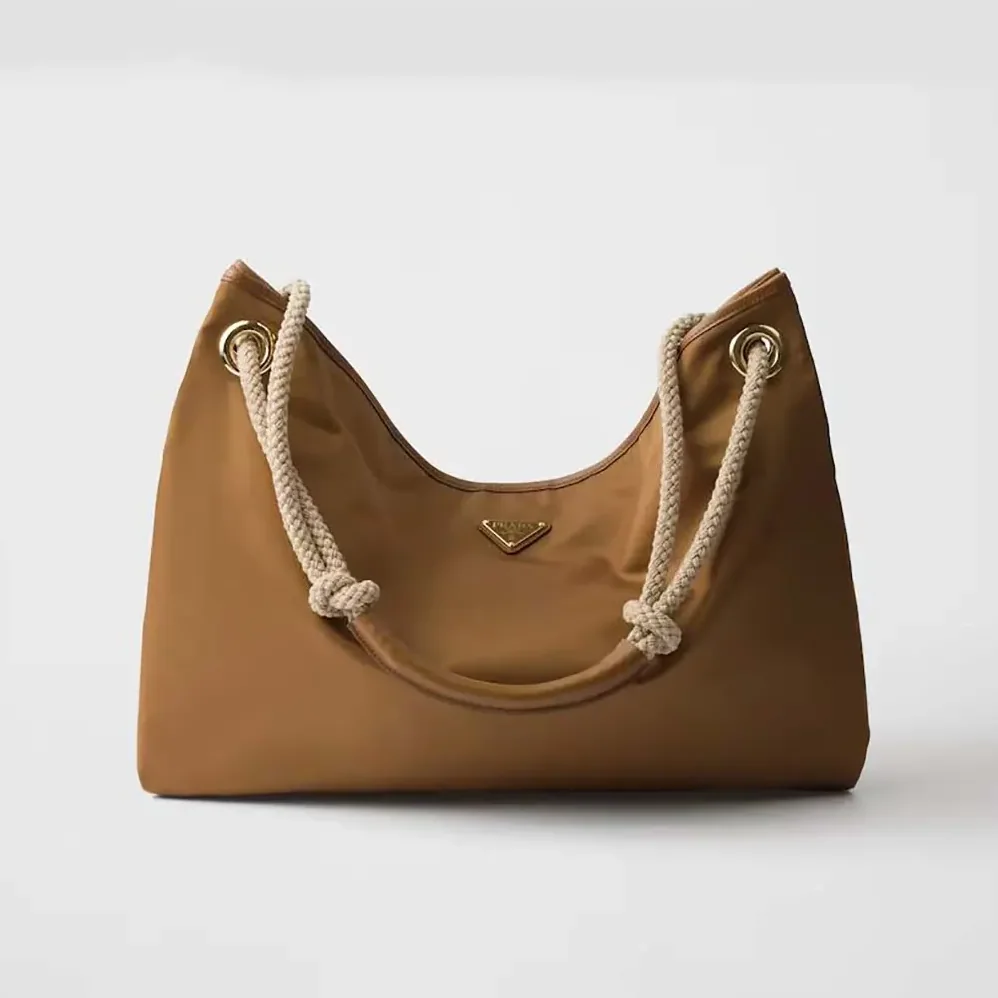 Prada Mariner Large Re-Nylon Shoulder Bag for Women in Brown