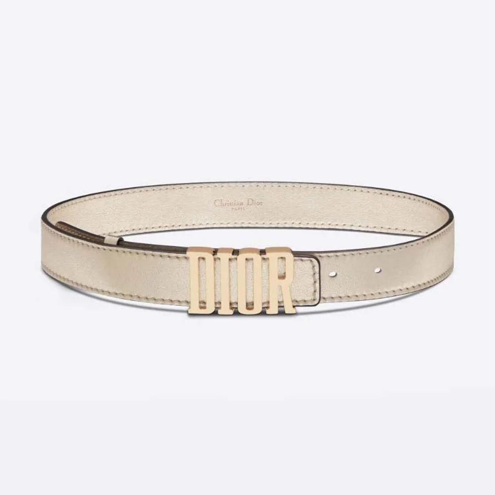 Dior D-Fence Belt Gold-Tone Laminated Crinkled Calfskin 30 MM for Women Dior D-Fence Belt Gold-Tone Laminated Crinkled Calfskin 30 MM for Women