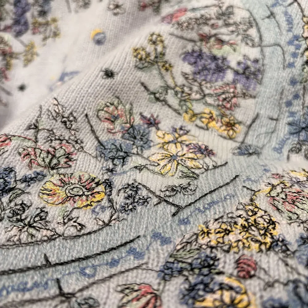 Dior Embroidered Sweater Cashmere Knit with Pink Dior Astral Flowers Motif for Women Dior Embroidered Sweater Cashmere Knit with Pink Dior Astral Flowers Motif for Women