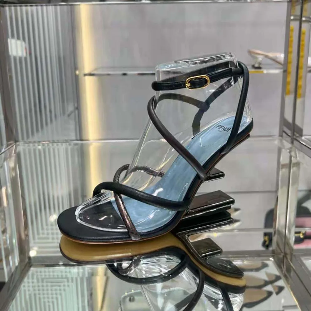 Fendi First Brown Nappa Leather High for Women in Heeled Sandals Fendi First Brown Nappa Leather High for Women in Heeled Sandals