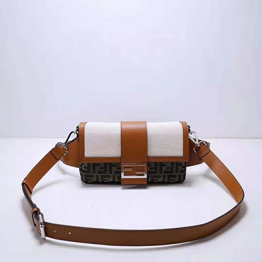 Fendi Baguette Brown Fabric Bag for Men in Brown