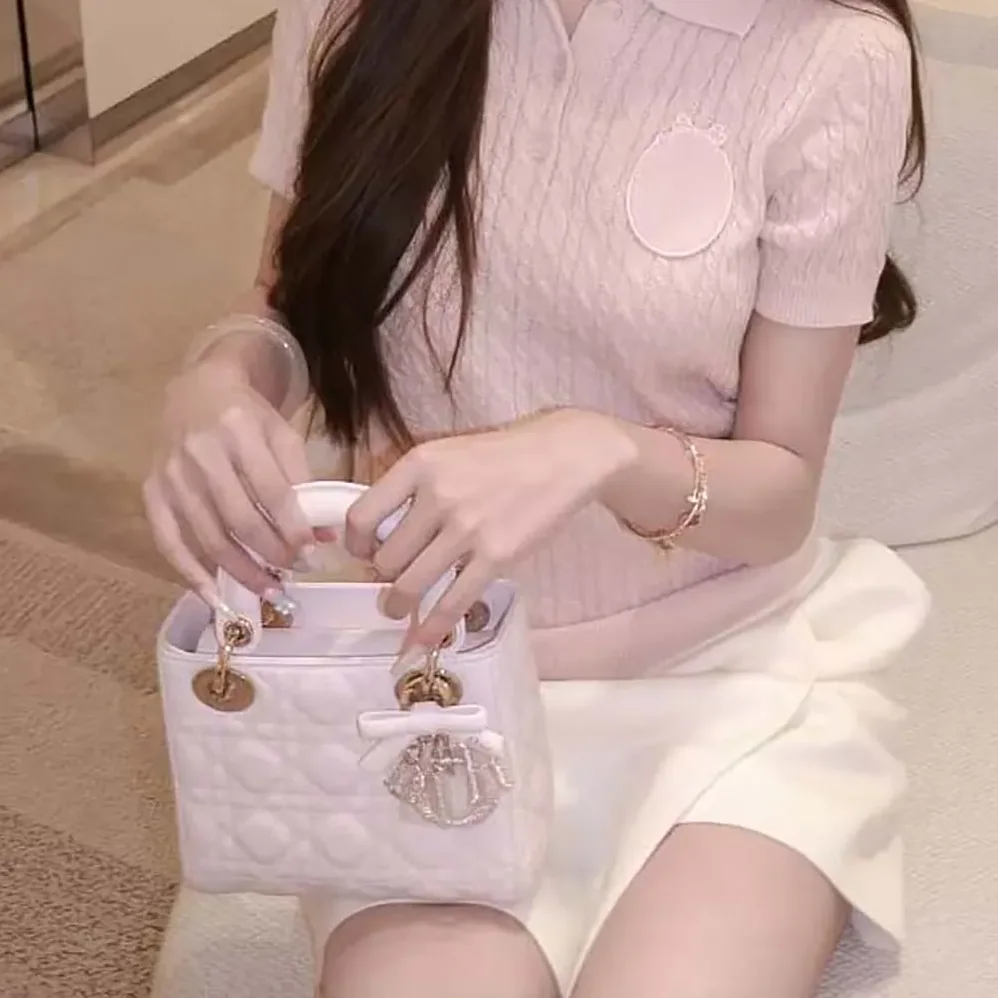 Dior Mini Lady Dior Bag with Chain Ballet Pink Cannage Lambskin for Women Dior Mini Lady Dior Bag with Chain Ballet Pink Cannage Lambskin for Women