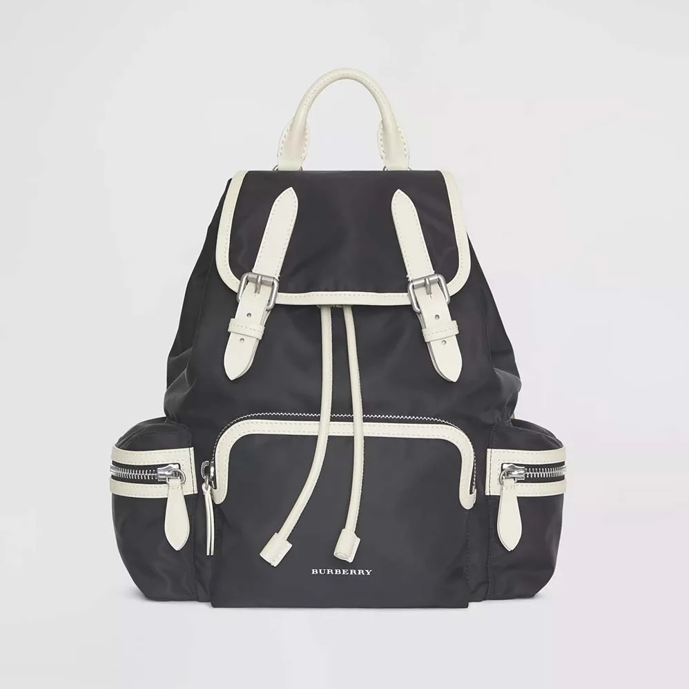 Burberry The Medium Rucksack in Technical Nylon and Leather for Unisex Burberry The Medium Rucksack in Technical Nylon and Leather for Unisex