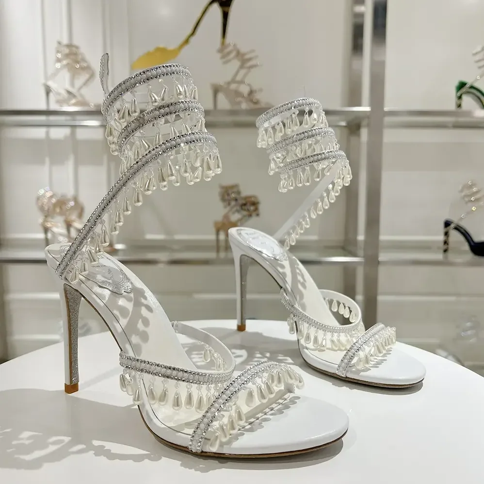 Rene Caovilla Chandelier Ivory Sandal 105 for Women