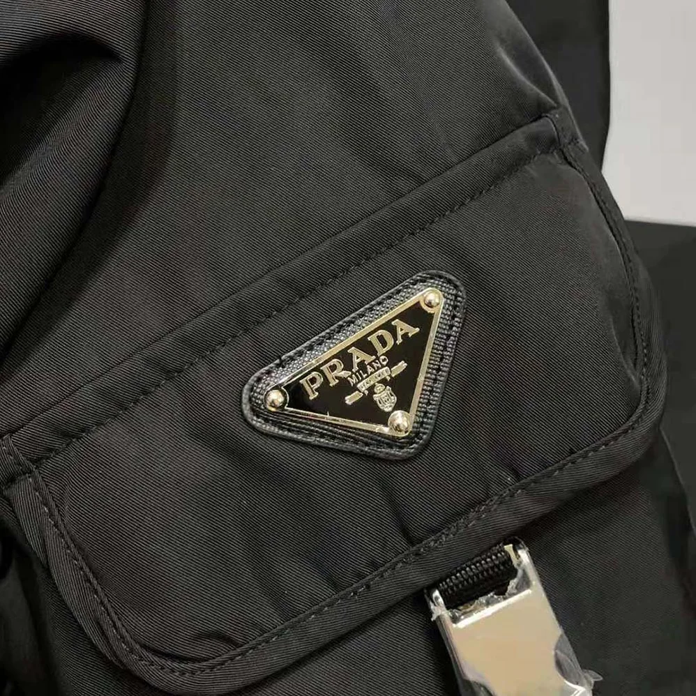 Prada Defined by an Oversized Fit and Large Patch Pocket with Strap Re for Women in Nylon Shirt