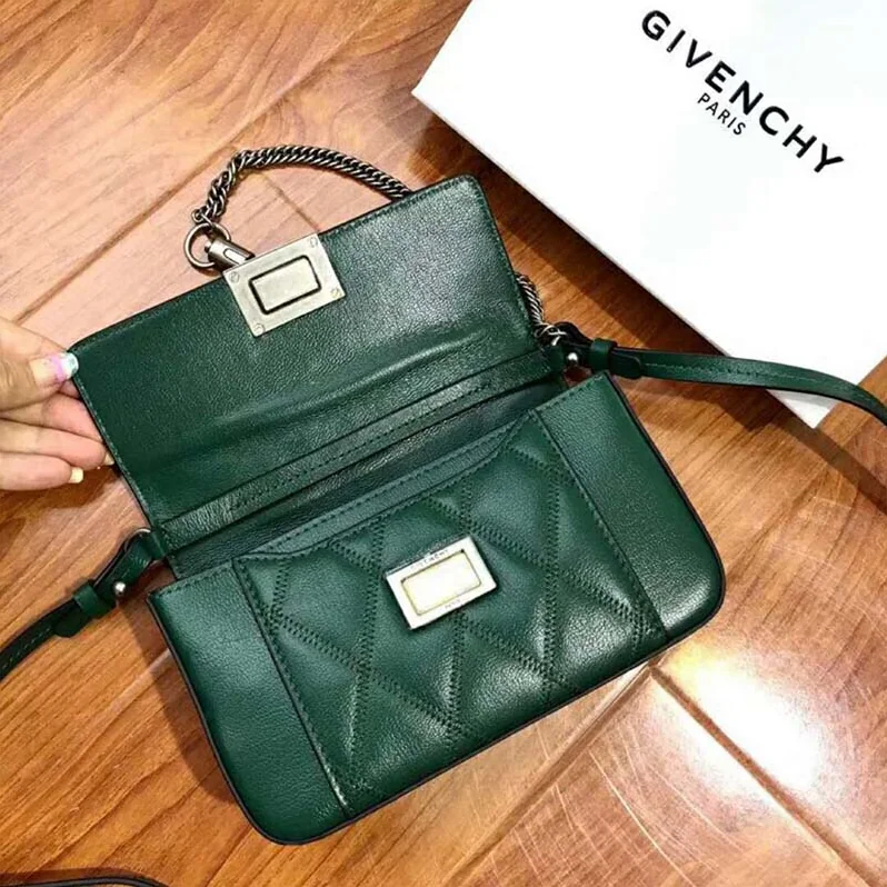 Givenchy Mini Pocket Bag in Diamond Quilted Leather for Women in Green