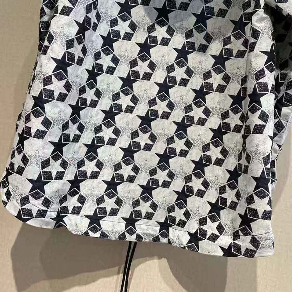 Dior Hooded Anorak Navy Blue Technical Taffeta Jacquard for Women