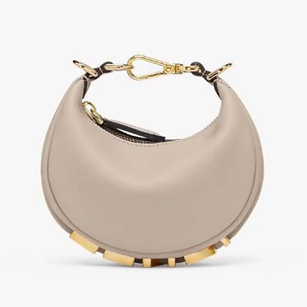 Fendi Nano Fendigraphy Gray Leather Charm for Women Fendi Nano Fendigraphy Gray Leather Charm for Women