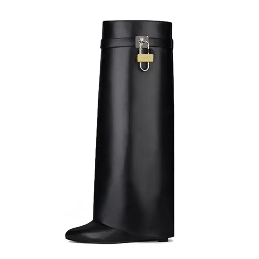 Givenchy Also Available in Wide Fit Shark Lock Boots in Leather for Women in Black Givenchy Also Available in Wide Fit Shark Lock Boots in Leather for Women in Black