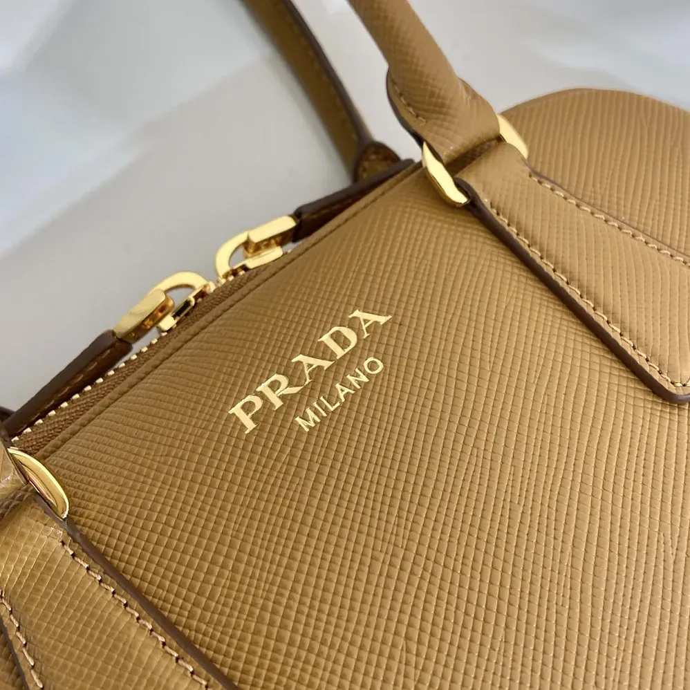 Prada Medium Saffiano Leather Bag for Women in Brown