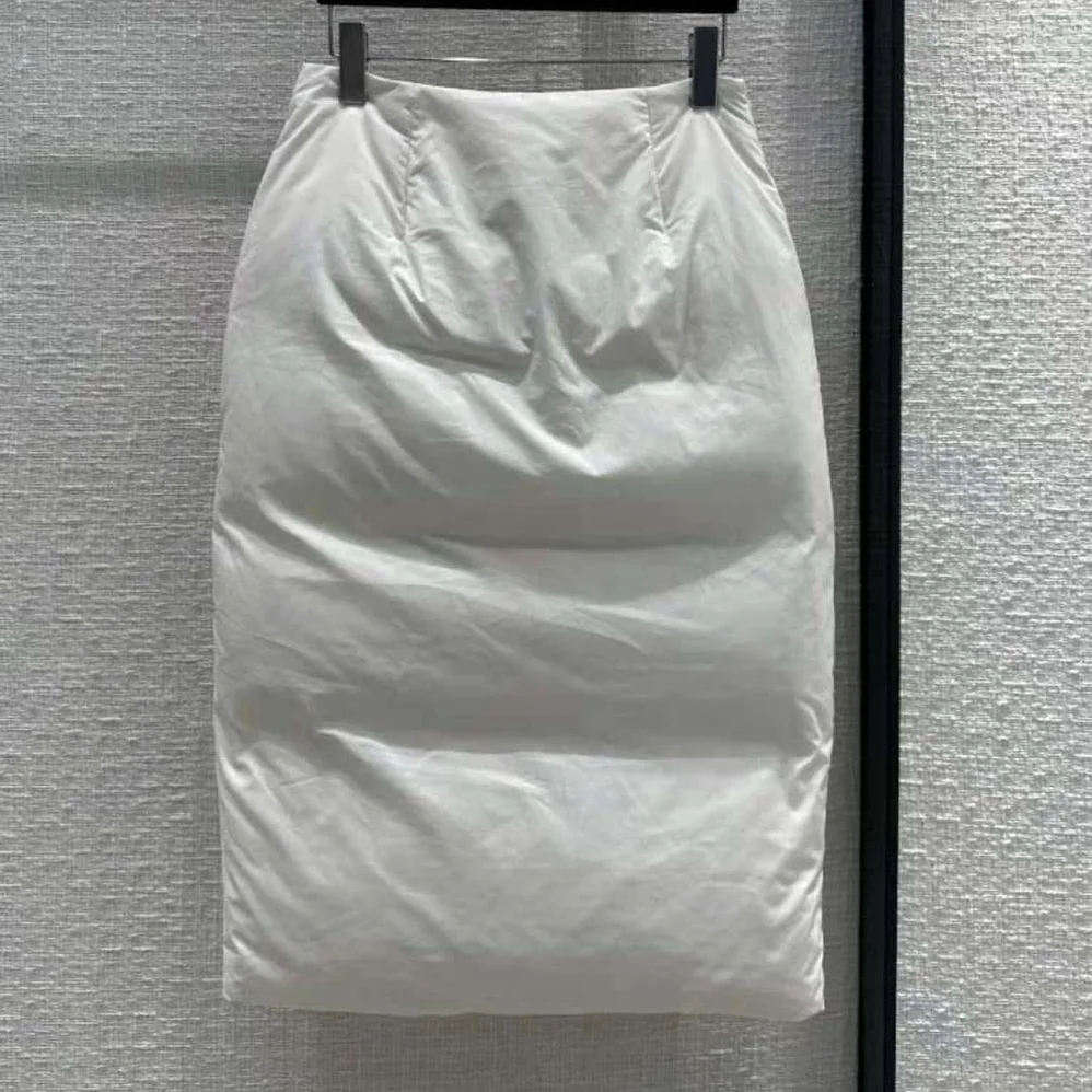 Prada Padded Cotton Pencil Skirt with Triangle Logo for Women