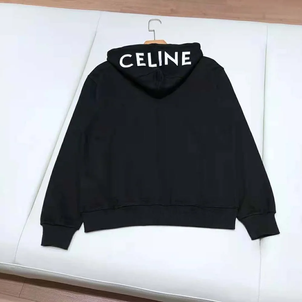 Celine Loose Sweatshirt in Cotton Fleece for Women in Black Celine Loose Sweatshirt in Cotton Fleece for Women in Black