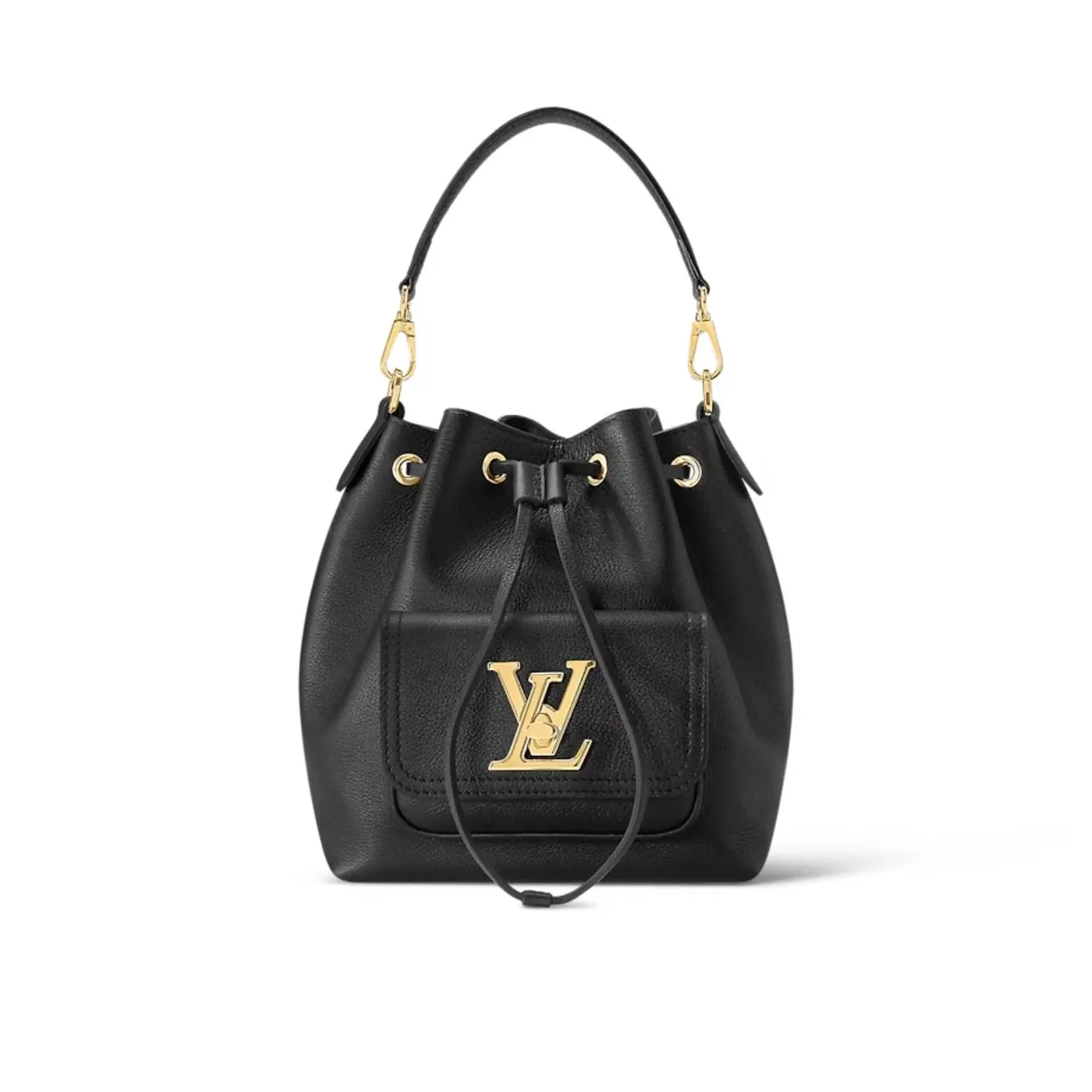 Louis Vuitton Lockme Bucket Black Bag - 9.1 Inches/