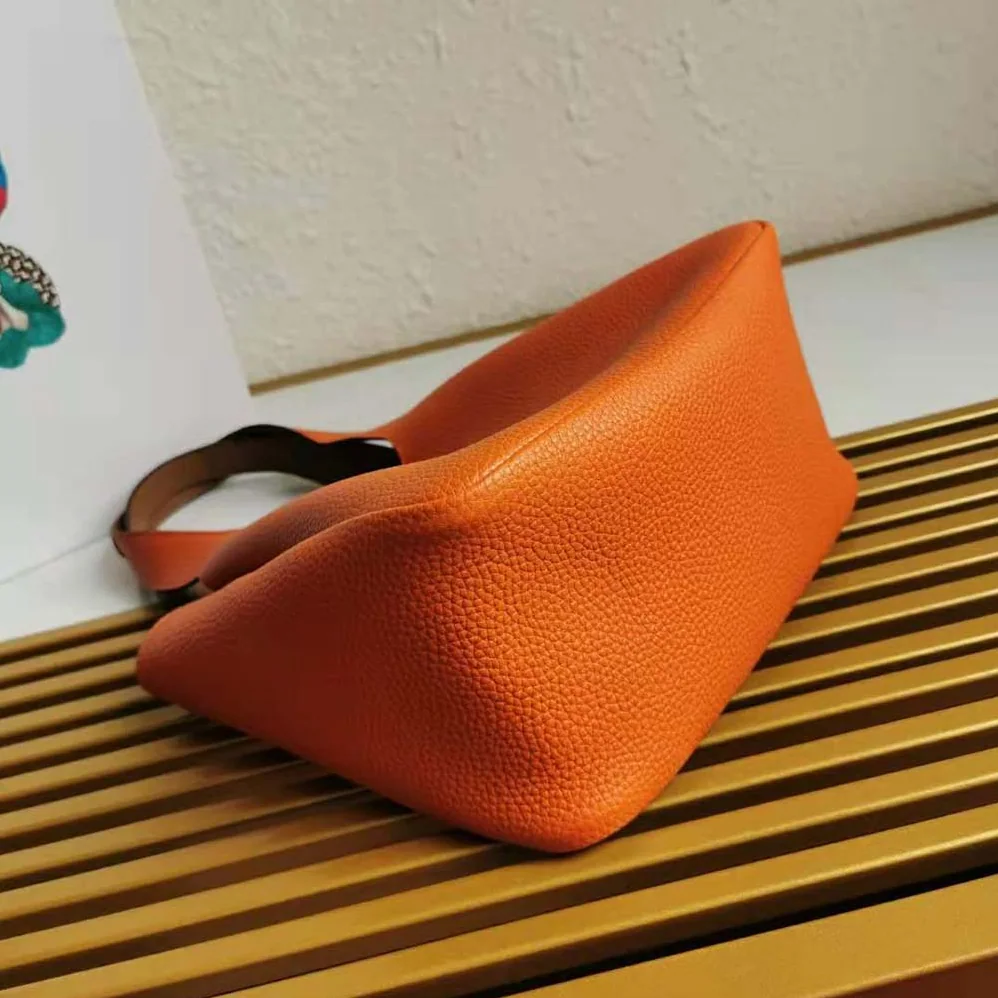 Prada Calf Leather Handbag for Women in Orange