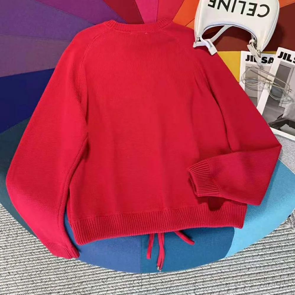 Celine 16 Sweatshirt in Wool and Cashmere for Women in Red
