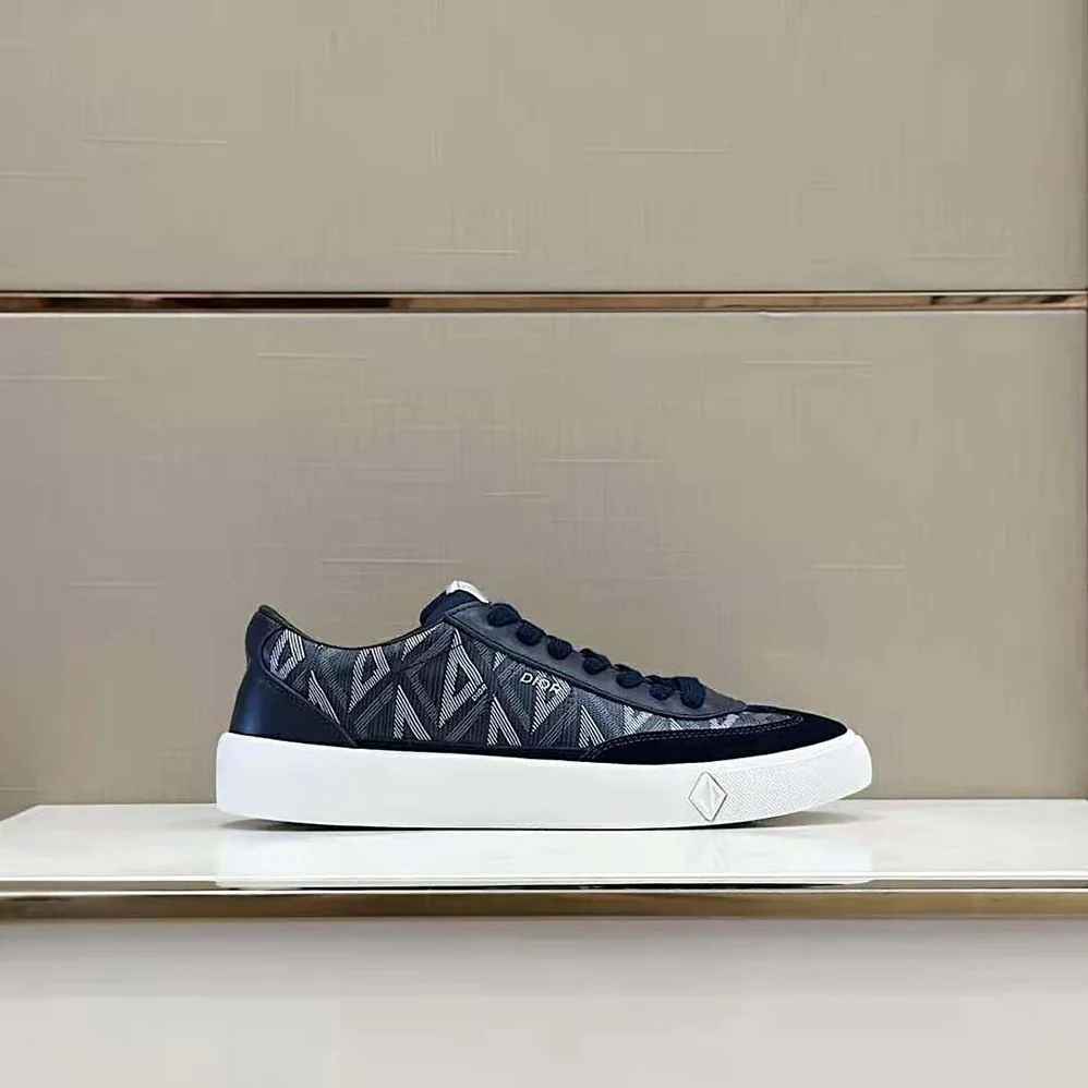 Dior B101 Sneaker Navy Blue CD Diamond Canvas Smooth Calfskin and Nubuck for Men