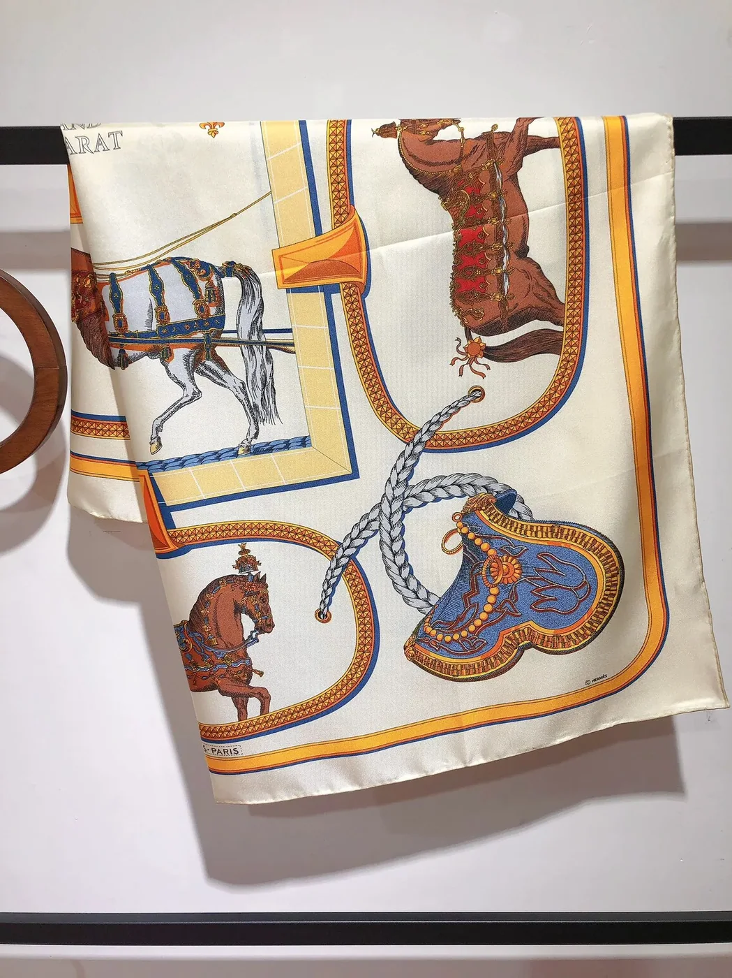 Hermes Les Parfums Monochrome Silk Scarf White Hermes Les Parfums Monochrome Silk Scarf White