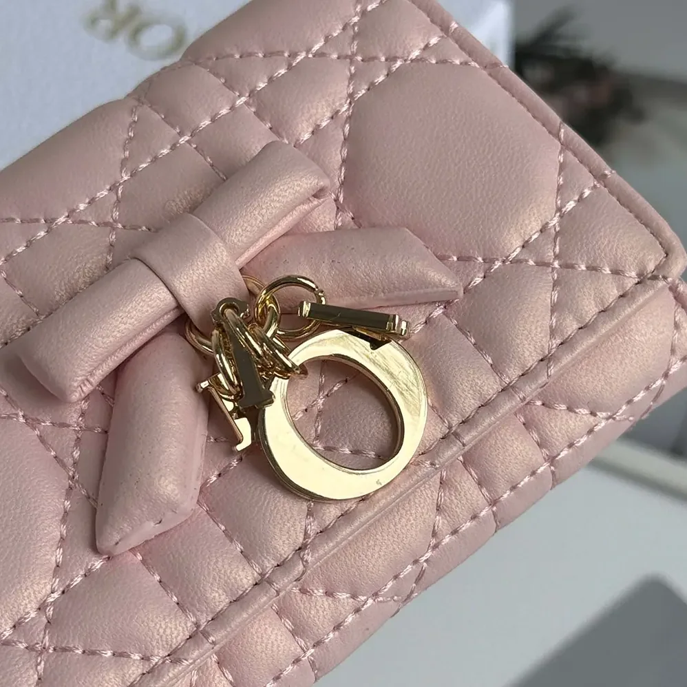Dior Lady Dior Glycine Wallet Rose Tendre Cannage Lambskin for Women Dior Lady Dior Glycine Wallet Rose Tendre Cannage Lambskin for Women