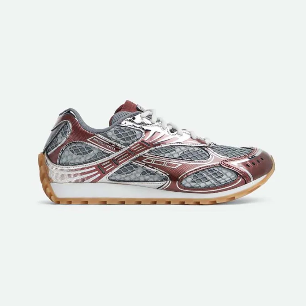 Bottega Veneta Technical Fabric Lace-up Orbit Sneaker for Unisex in Maroon
