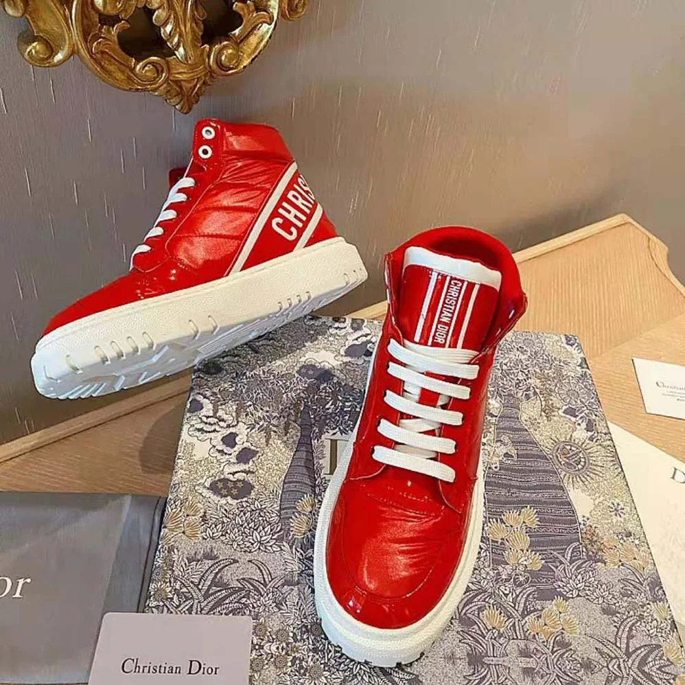 Dior D-Player Sneaker Red Quilted Nylon for Unisex Dior D-Player Sneaker Red Quilted Nylon for Unisex