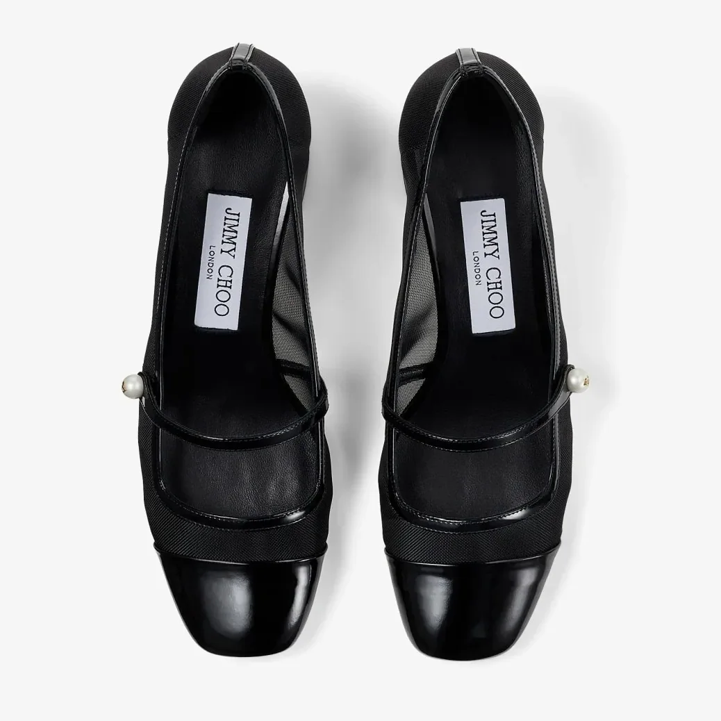 Jimmy Choo Elisa 45 Mesh Pumps Black ELISA45TNX