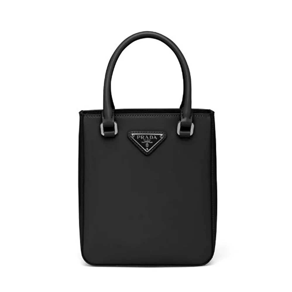 Prada Small Brushed Leather Tote for Women in Black