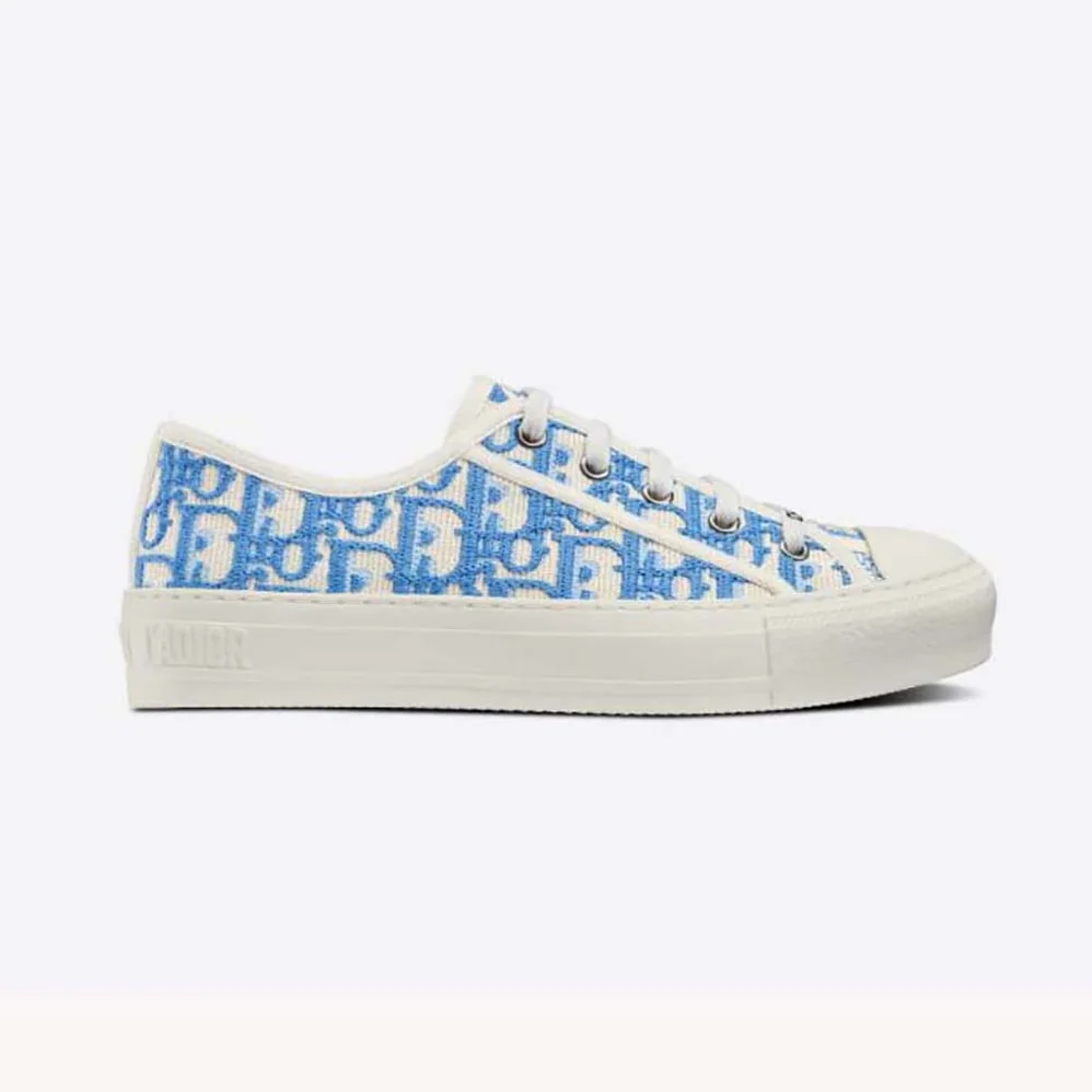 Dior Walk'N'Dior Sneaker Cornflower Blue Dior Oblique Embroidered Cotton for Women Dior Walk'N'Dior Sneaker Cornflower Blue Dior Oblique Embroidered Cotton for Women
