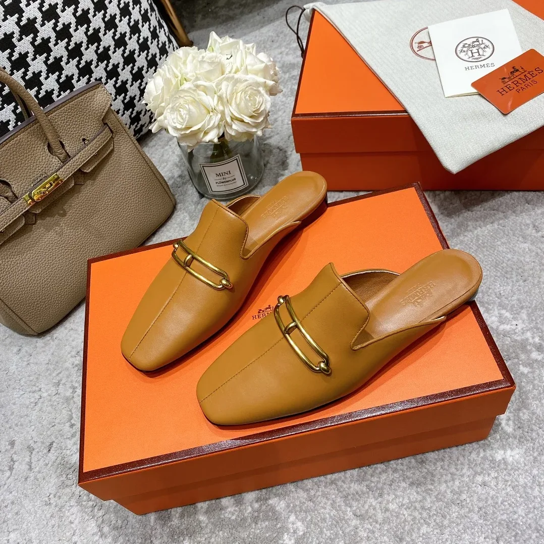 Hermes Esmee Mule Brown Hermes Esmee Mule Brown