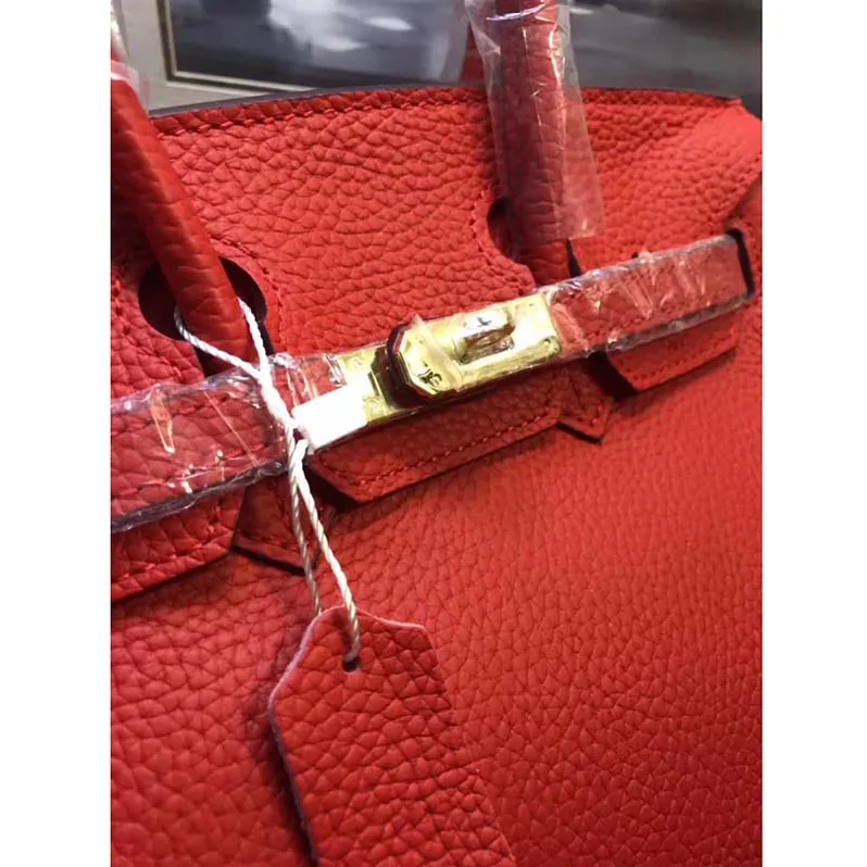 Hermes Birkin 25 Bag in Togo Leather with Gold Hardware in Red