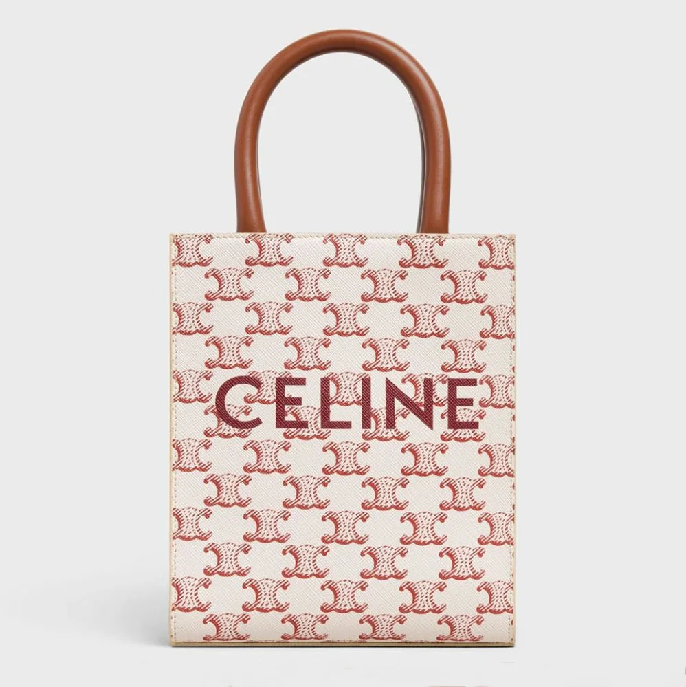 Celine Mini Vertical Cabas in Triomphe Canvas with Celine Print for Women
