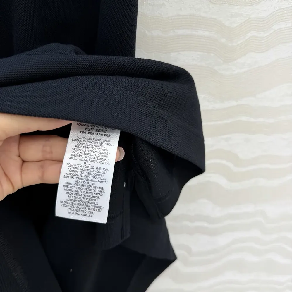 Burberry Check Collar Cotton Polo Shirt Dress for Women in Black