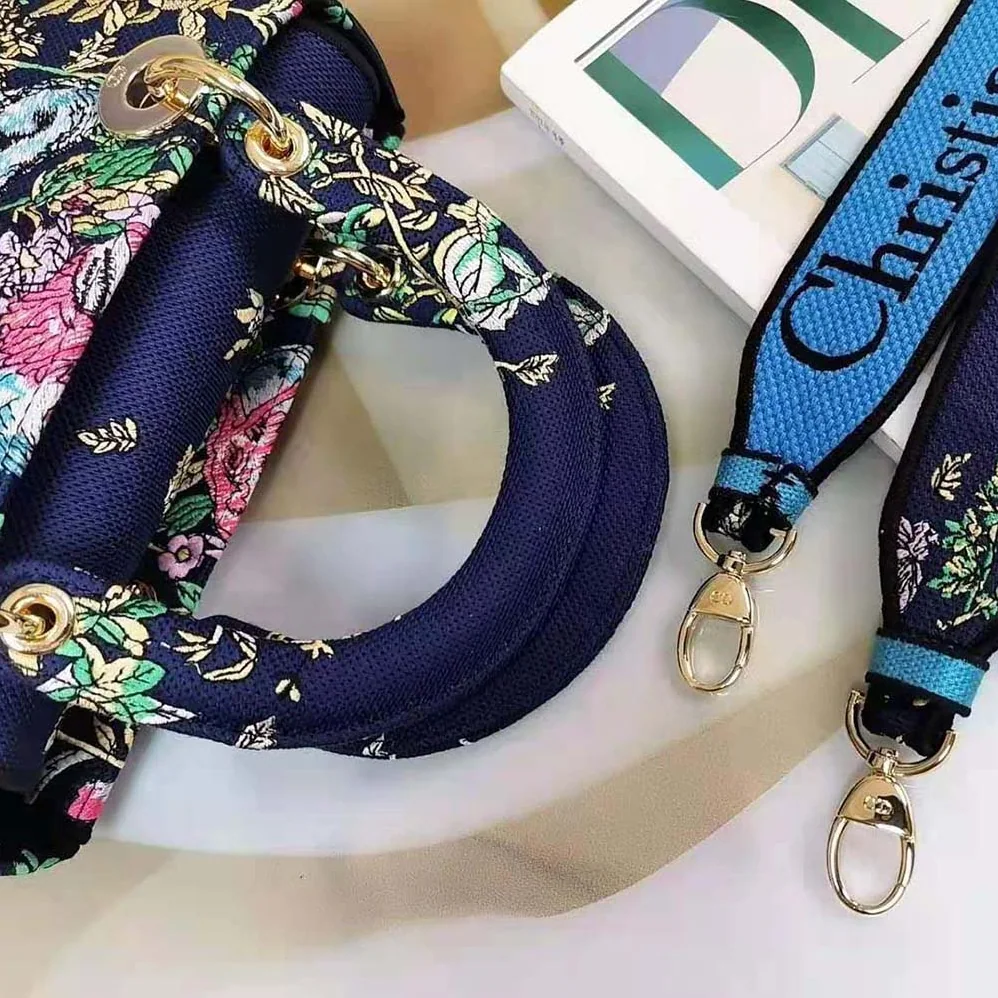 Dior Medium Lady D-Lite Bag Blue Multicolor D for Women in Constellation Embroidery Dior Medium Lady D-Lite Bag Blue Multicolor D for Women in Constellation Embroidery