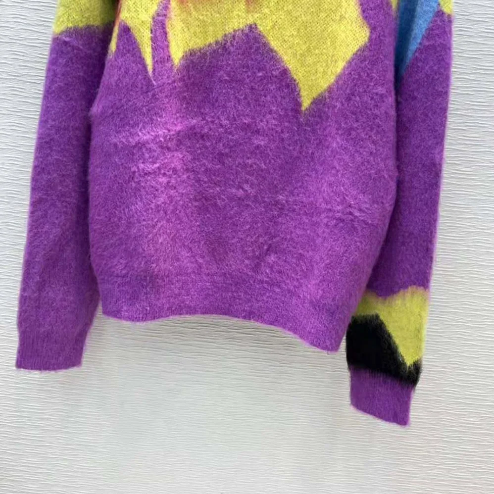 Loewe Intarsia Turtle Neck Sweater in Wool for Women