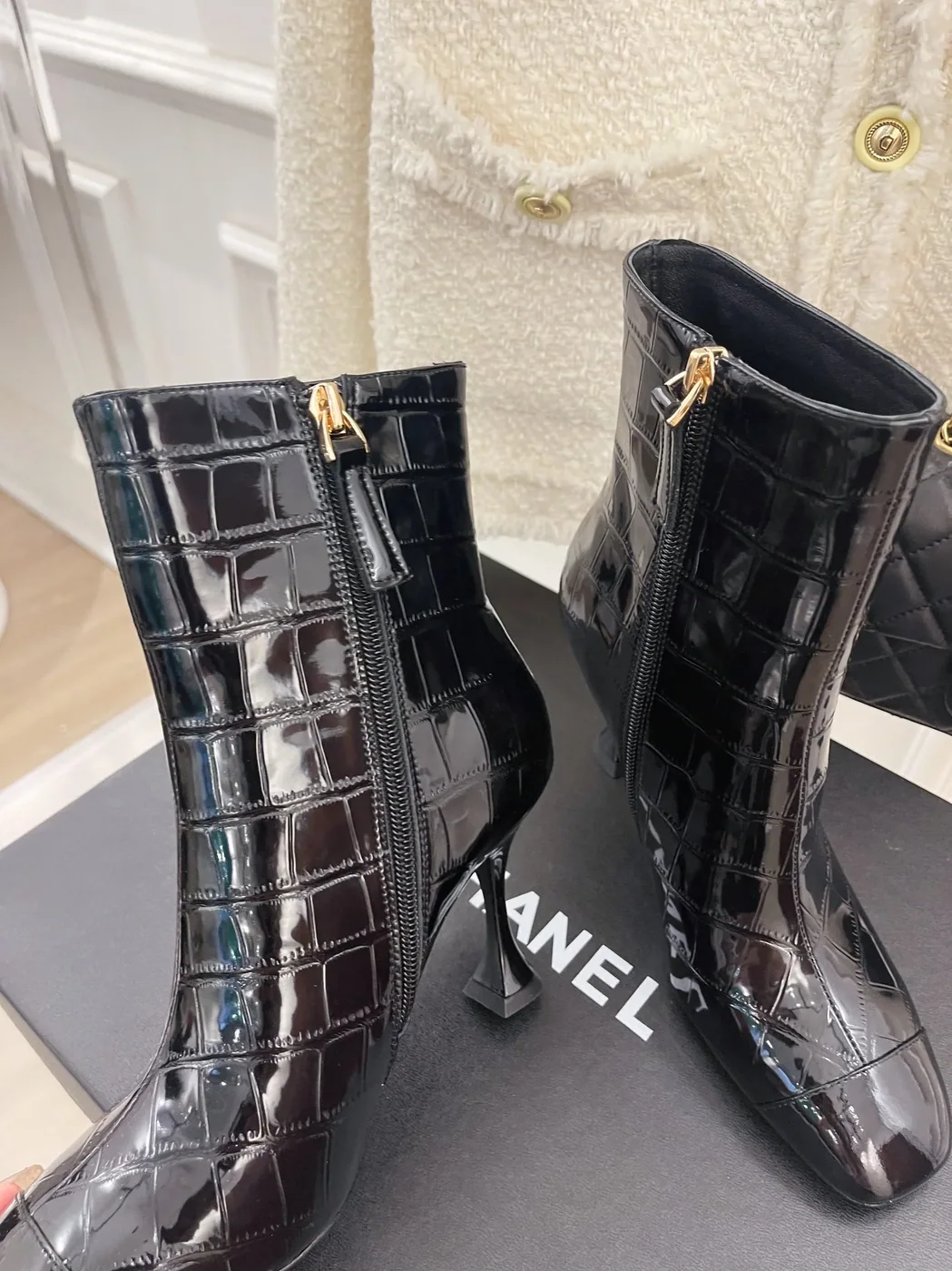 Chanel Short Boots Black for Women