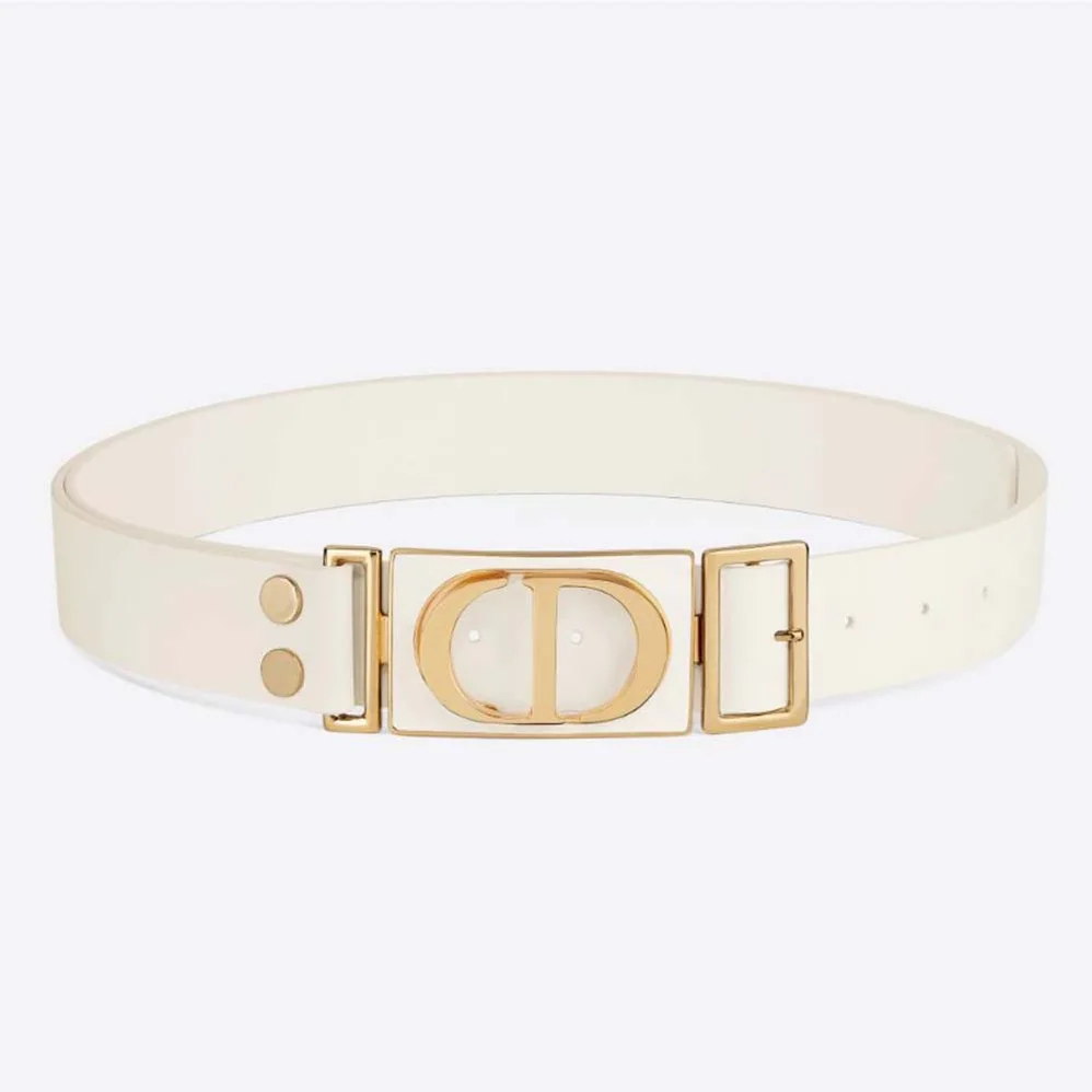 Dior 30 Montaigne Belt White Calfskin, 30 MM for Women
