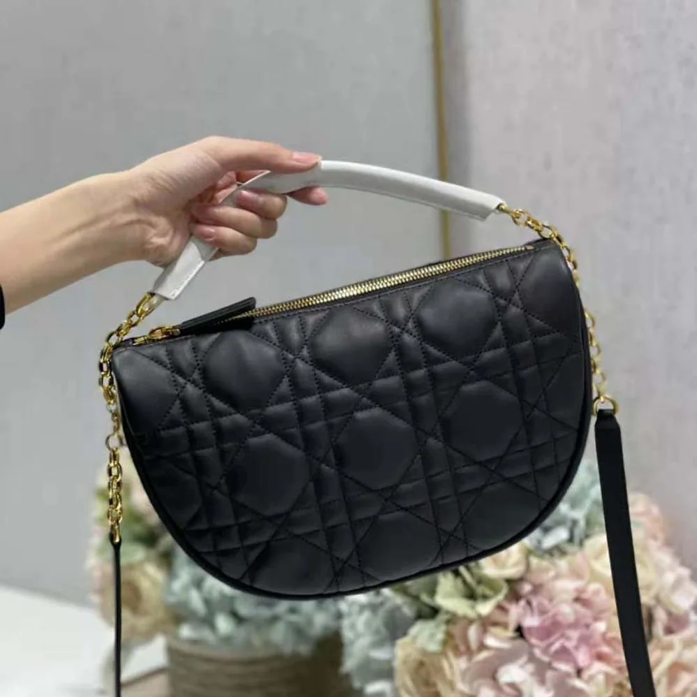 Dior Medium Dior Vibe Hobo Bag Black Cannage Lambskin for Women Dior Medium Dior Vibe Hobo Bag Black Cannage Lambskin for Women