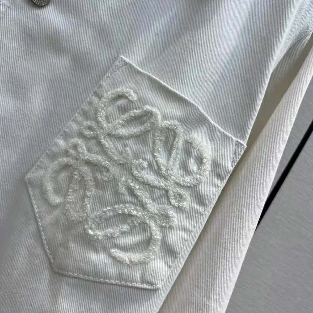 Loewe Anagram Overshirt in Denim for Women in White