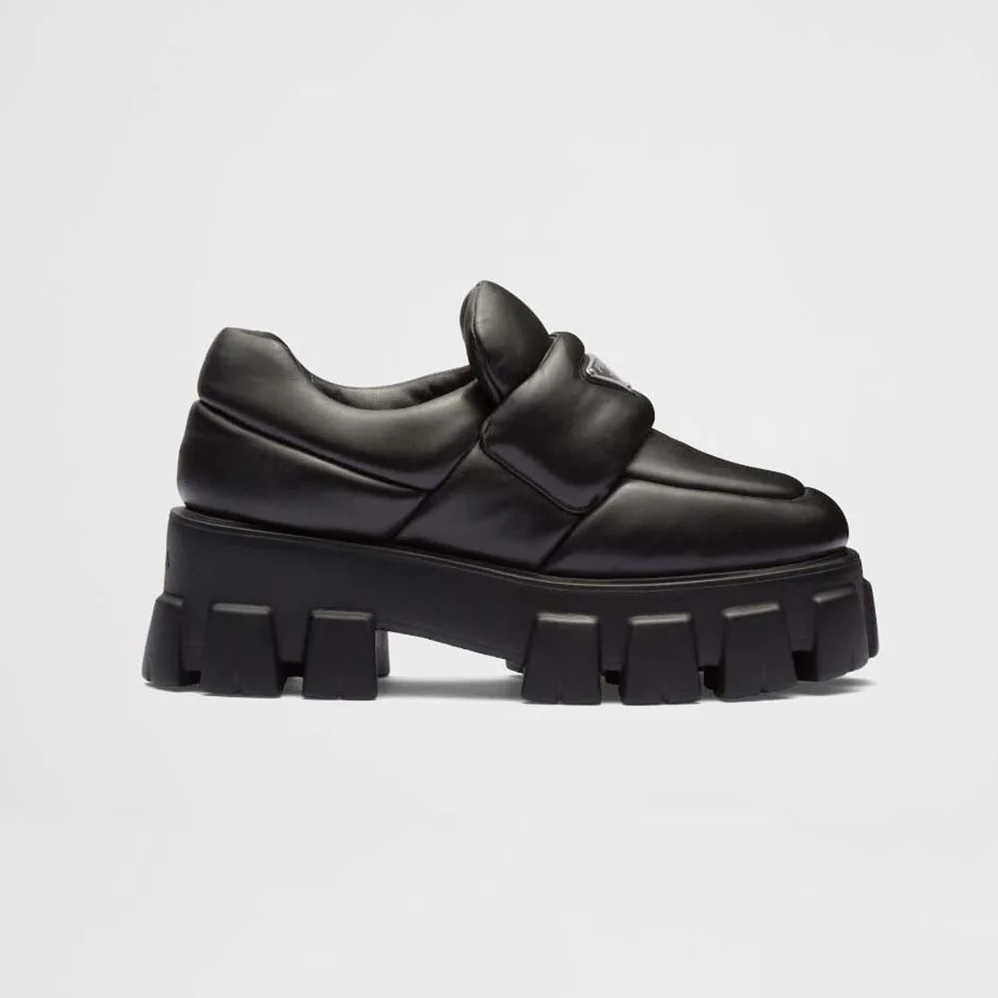 Prada Soft Padded Nappa Leather Loafers for Women in Black Prada Soft Padded Nappa Leather Loafers for Women in Black