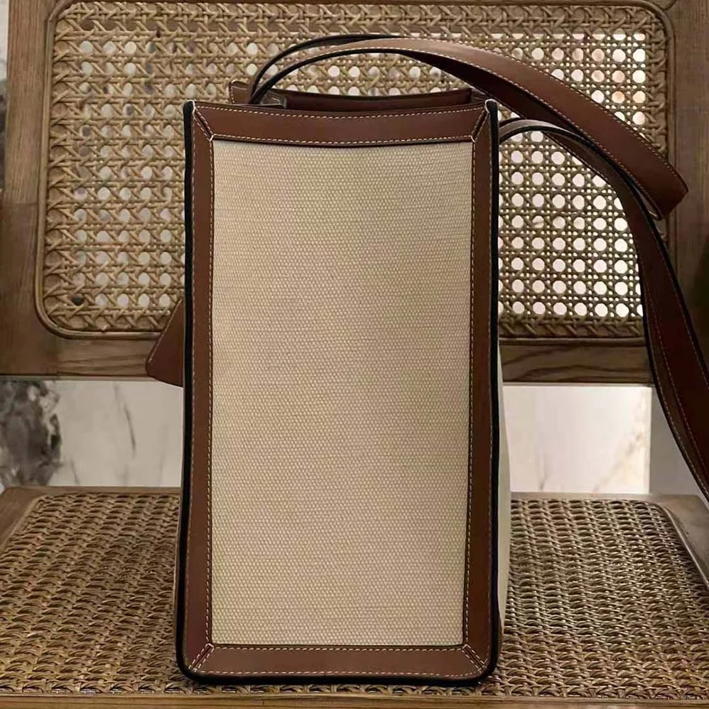 Celine Cabas 16 in Textile and Calfskin for Women in Beige Celine Cabas 16 in Textile and Calfskin for Women in Beige