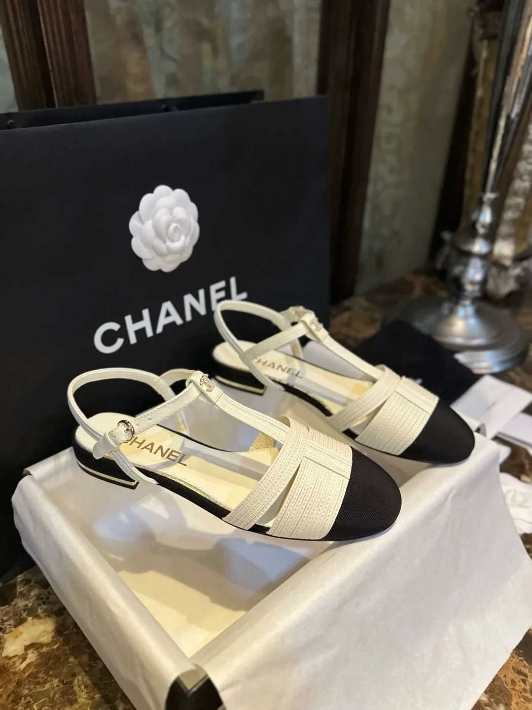 Chanel Braided Flat Sandals White Chanel Braided Flat Sandals White