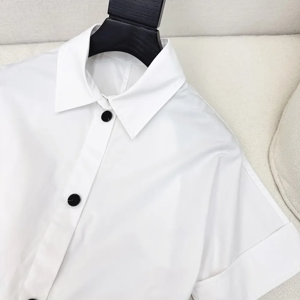 Dior Belted Shirtdress Ecru Cotton and Silk Poplin for Women