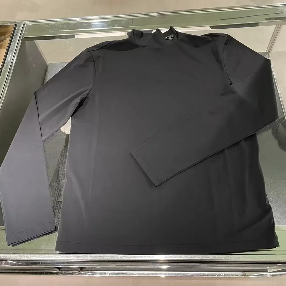 Prada Tech Jersey Mock for Men in Neck Sweater